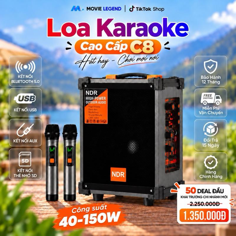 Loa Hát Karaoke C8 Dành Cho Máy Chiếu Và Điện Thoại, Hỗ Trợ Bluetooth 5.0 Củ Loa Nghe Nhạc Kem loa karaoke