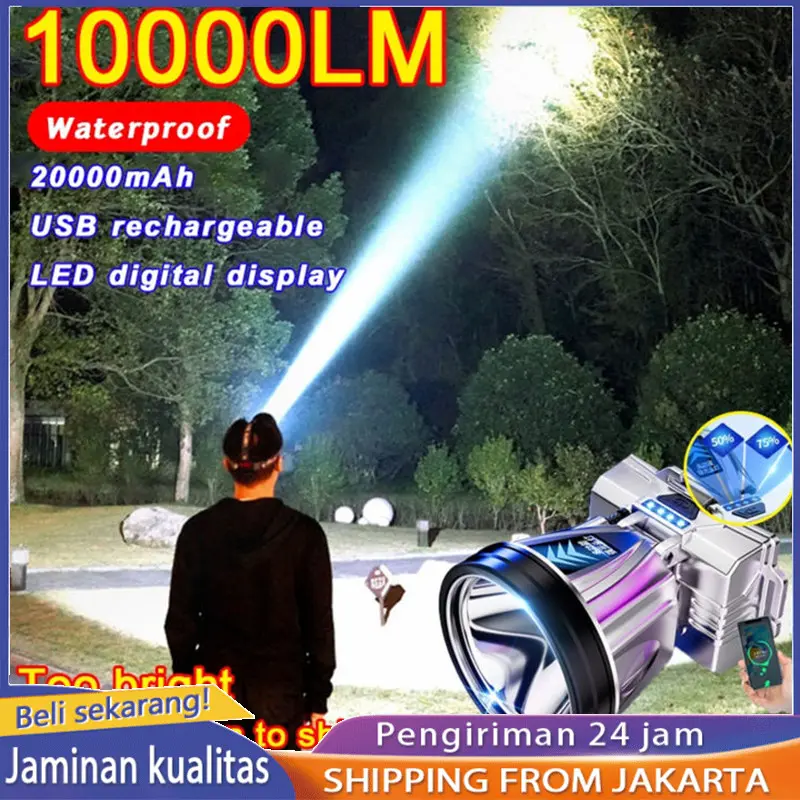 lebih terang dari sinar laser TD senter kepala super terang 1865000mah 1000W senter kepala led cas tahan 50 jam tahan air heavyduty militer asli darurat stong light Camping Mancing Berburu Mendaki Headlamp berkemah led Senter Berkemah Headlamp Outdoo