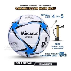 Bola Sepak Mikasa Jahit 100% Real Pict GRATIS PENTIL DAN JARING | Ball | Indoor Outdoor | Bola Kaki Size 5