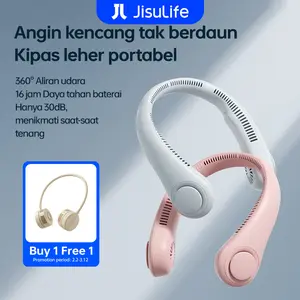JISULIFE Neck Fan Life3 Kipas Leher Portable 4000mAh Desain Segar Dengan Material Anti Minyak Angin Kencang Dan Luas Menjaga Wajah Tetap Kering