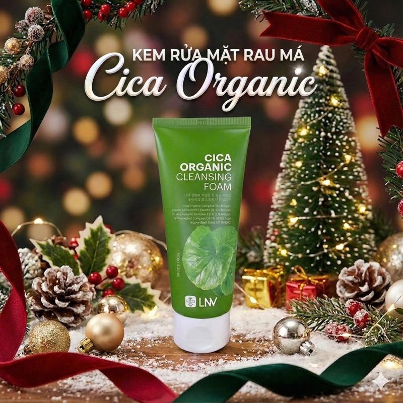  Kem Rửa Mặt Rau Má Organic LNV CICA ORGANIC CLEANSING FOAM Hỗ Trợ Dưỡng Ẩm Loại Bỏ Kim Loại Chì Trị Mụn Cám Hiệu Quả Dành Cho Mọi Loại Da Skincare Đường Trà Tea Nữ 