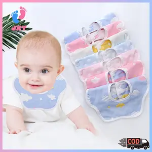 Celemek bayi/baby reversible bib & heaband/hairclip set/Celemek makan bayi L169