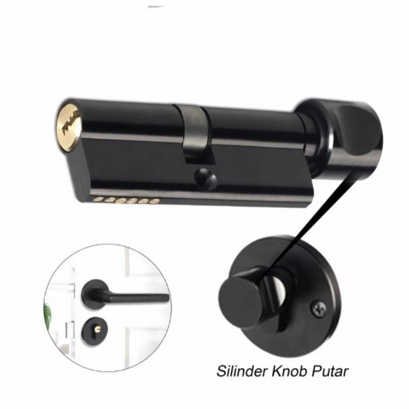 Pegangan Pintu 1 Set Model Kekinian Handle Lock Door Hitam Doff Premium Bedroomiving Room Kunci pintu kamar tidur sederhana,elegan,berkelas tinggi, senyap, tipe hitam universal.
