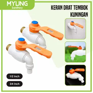 Myung Keran PVC JUMBO drat KUNINGAN PVC BODY BESAR 1/2 & 3/4 INCH - KRAN SUPER TEBAL BODY BESAR KUAT DIBANTING TIDAK MUDAH PATAH Plastik