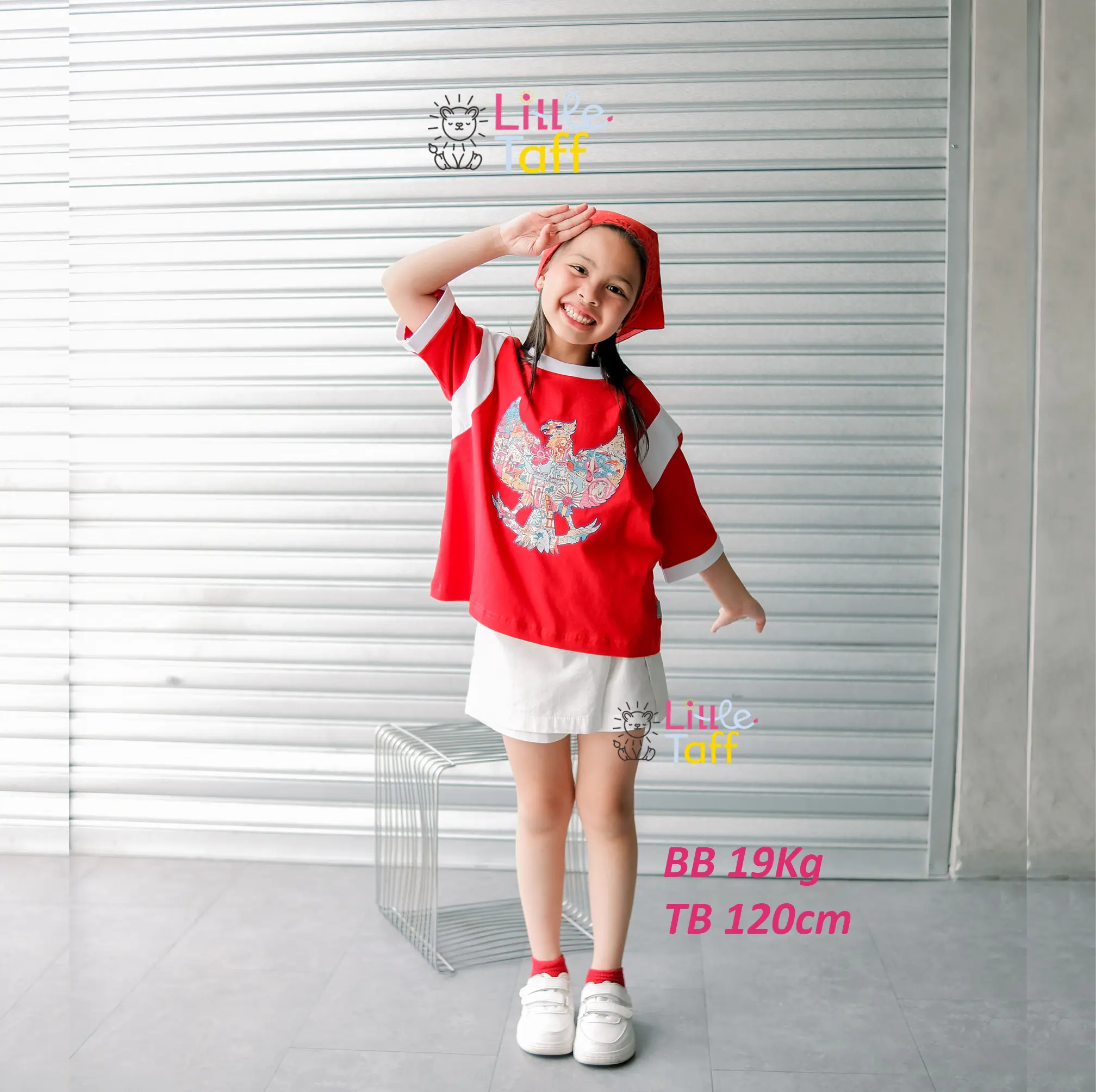 LITTLE TAFF -  Kaos Anak Kemerdekaan Indonesia 17 Agustus Lengan Panjang Lengan Pendek