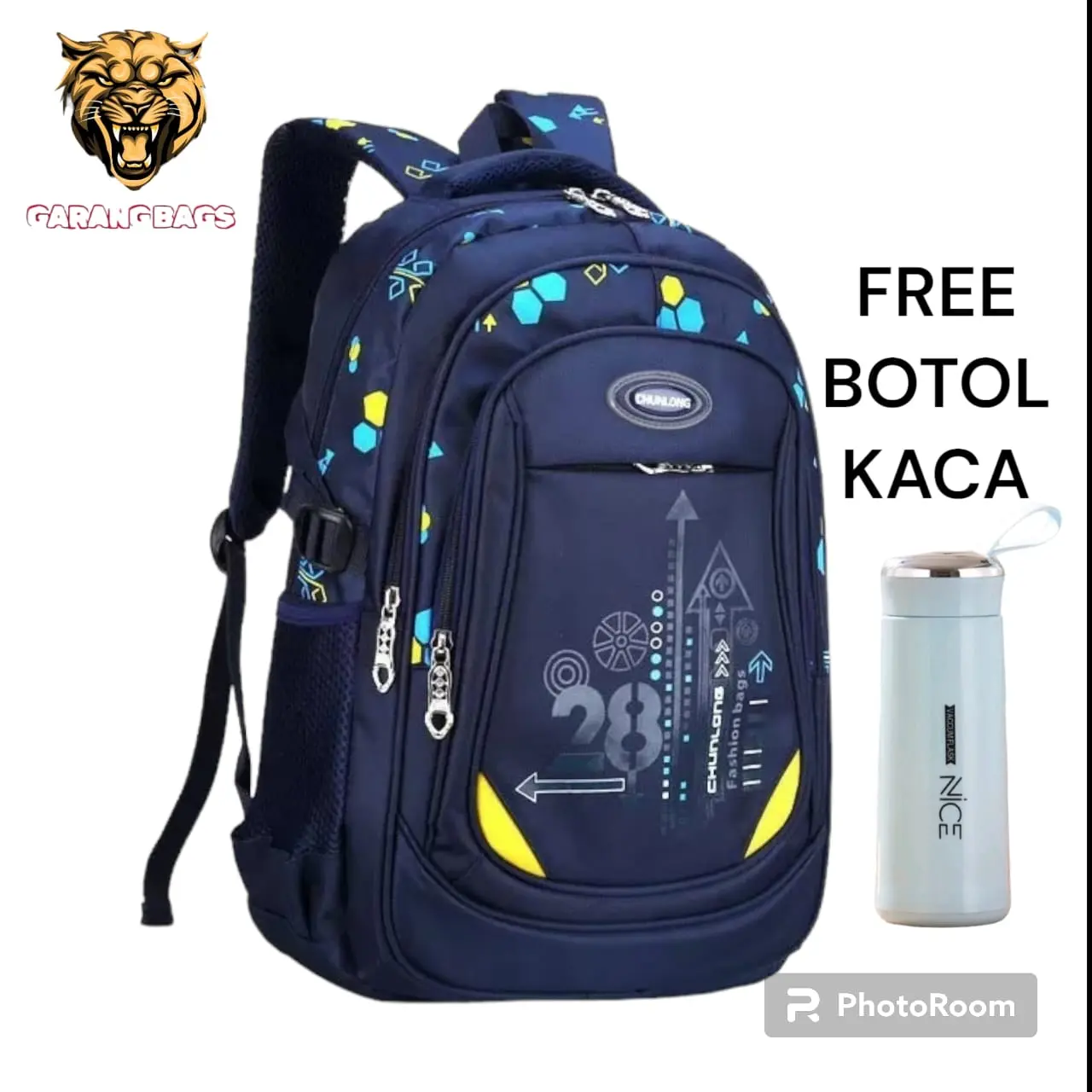 Tas Ransel Sekolah Anak SD, SMP, SMA/ Tas Laptop Sekolah/ Tas Sekolah Anak Laki Laki Dan Perempuan/ Tas Sekolah Premium/ Tas Sekolah Anak Cowok Cewek Viral/ Tas Anak Cowok Cewek/ Free Botol Minum/ COD Aksesoris