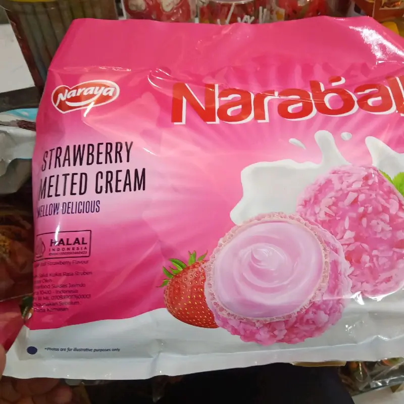 NARABALL NARAYA 300gr isi 25pcs ada 4 pilihan varian rasa strawberry, Chocolate,pandan dan original 3