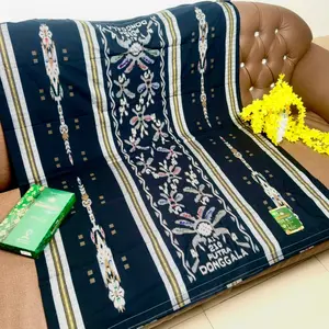 Sarung DONGGALA SEROJA SONGKET [NEW MOTIF] Bahan Rayon Full Songket Muslim Tenun Santri