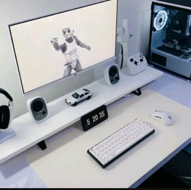 meja laptop dan monitor panjang 100cm lebar 25cm