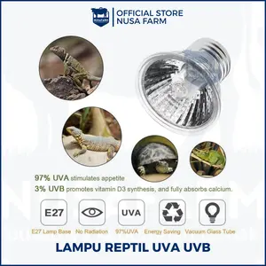 Lampu UVA UVB Lampu Reptil Kura kura Kadal Iguana dll 25Watt 50Watt 75Watt