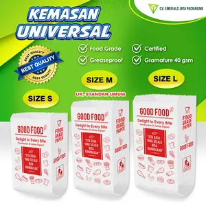 100 Pcs Kemasan Good Food / Paper Bag / Kantong Kertas Makanan Universal, Food Grade , Ramah Lingkungan | Greaseproof & Kraft