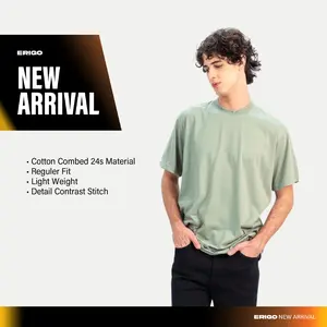 Erigo T-Shirt Contrast Stitch Vaiasu Sage - Kaos Hijau Sage Pria & Wanita