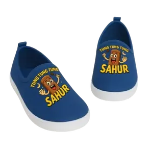 Jays Sepatu Slip On Anak Lucu Motif Tung Tung Sahur Biru Murah Trendi Berkualitas