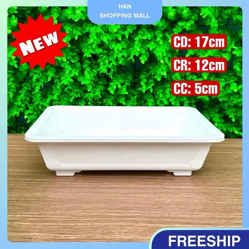  Chậu nhựa ang nhựa bonsai chữ nhật size 17x12x5cm cao cấp nhựa bền 