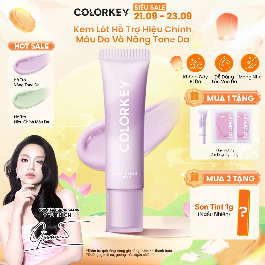 Kem Lót COLORKEY Giúp Hỗ Trợ Điều Chỉnh Màu Da & Nâng Tông Da Mỏng Nhẹ Không Gây Bí Da 30g