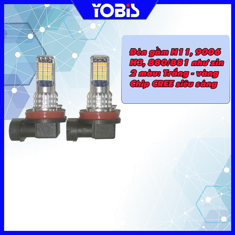 1 Bộ ( 2 Bóng) - 2 Bóng Đèn 12V Gầm 2 Màu: Trắng - Vàng Cho Ô Tô Sáng Cao Chân H11, 9006, H3