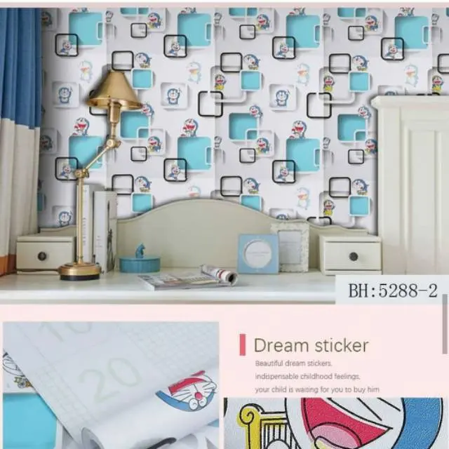 Wallpaper dingding motif DORAEMON 45cmX10m