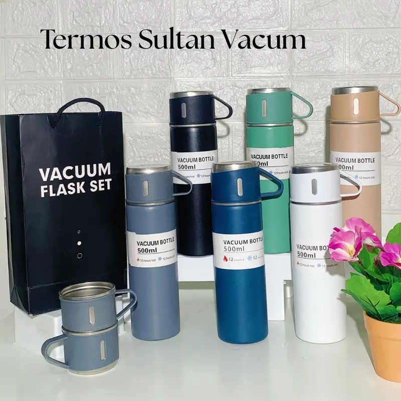 TERMOS SULTAN Vacuum Flask Set / Hampers / Botol Minum Cangkir Premium Serbaguna 500 ML Tahan Panas Dingin 0