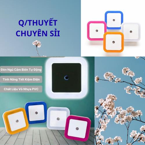 COMBO 4 Đèn ngủ LED hình vuông, cảm biến ánh sáng, 0.5w tiết kiệm điện