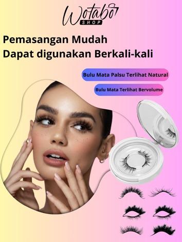Wotabo [ LIVE ]- Eyelash Magnetic Premium Natural Tanpa Lem Bulu Mata Palsu 1 Paket Mempercantik Bulumata 5