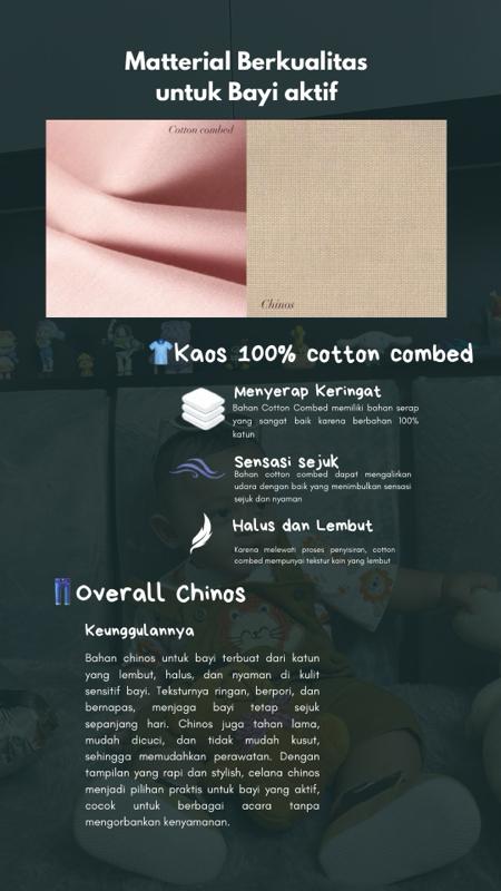 Product Introduction of Nyukids - Overall SET Glasses Bear 5bulan - 18bulan / One Set Setelan / Baju Bayi Cowok/ Bahan Adem dan Nyaman 3