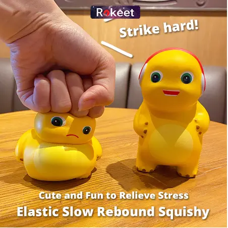 SG -Mainan Squishy Nailong Dino Kuning Terbaru Mainan Squishy Pencet Anti Stress Toys Silikon 1