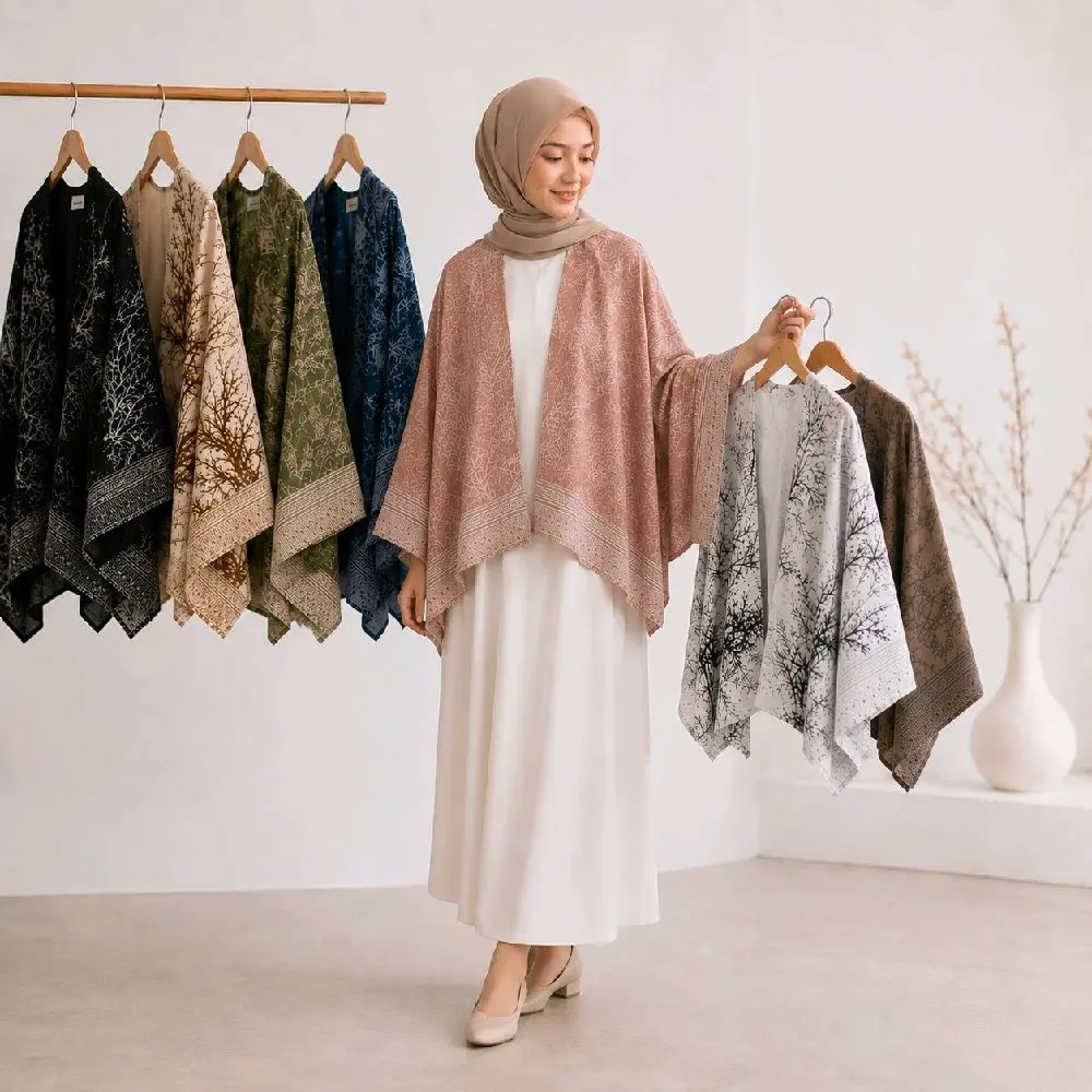 Outer Kardigan Lengan 3/4 Motif dan Desain Elegan untuk Tampilan yang Menarik