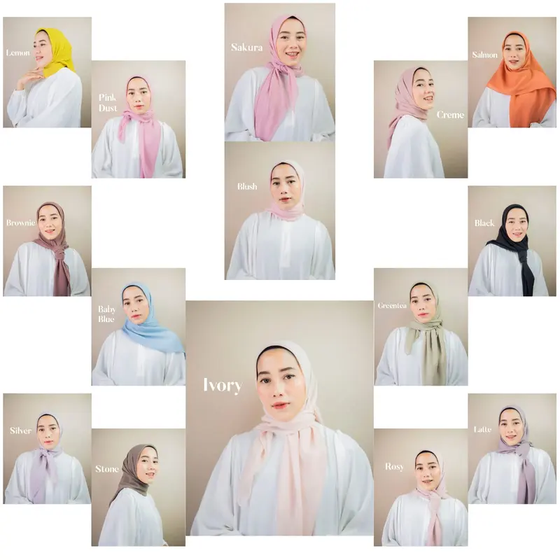 Raia Hijab Square Polycotton - Harum Daily Muslim Kerudung Wanita Voal Segi Empat Syari 0