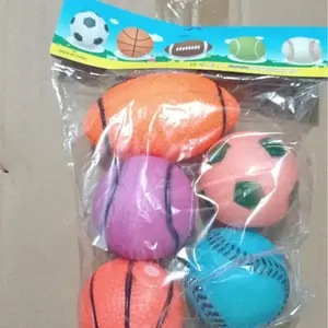 Mainan bola karet vinyl bayi set isi 5 ball bunyi cicit mainan bayi bola mini kecil imut aneka bola sepak basket kasti