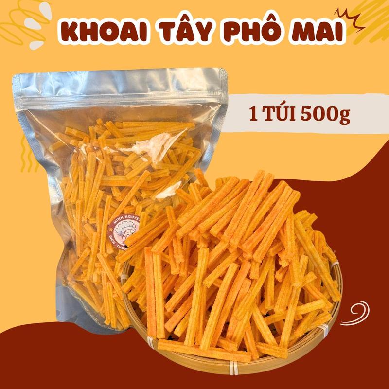Que Khoai Tây Phô Mai Túi Lớn 500g - Snack Ăn Vặt Minh Nguyệt Foods