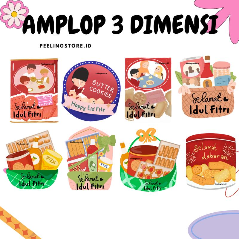 (ISI 6) Amplop Lebaran 3D Parcel viral Series Cake 2024 / Angpao THR Unik / Amplop Idul Fitri 2024 1