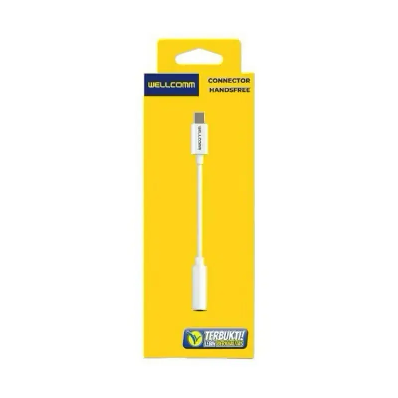 WELLCOMM CONNECTOR TYPE C / Lithening Jack Audio Sambungan Konektor Headset Handsfree Type-c/lithening 0