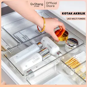 Organizer Laci Bening Acrylic Kotak Penyimpanan Serbaguna Kotak Akrilik Sekat Laci Multifungsi