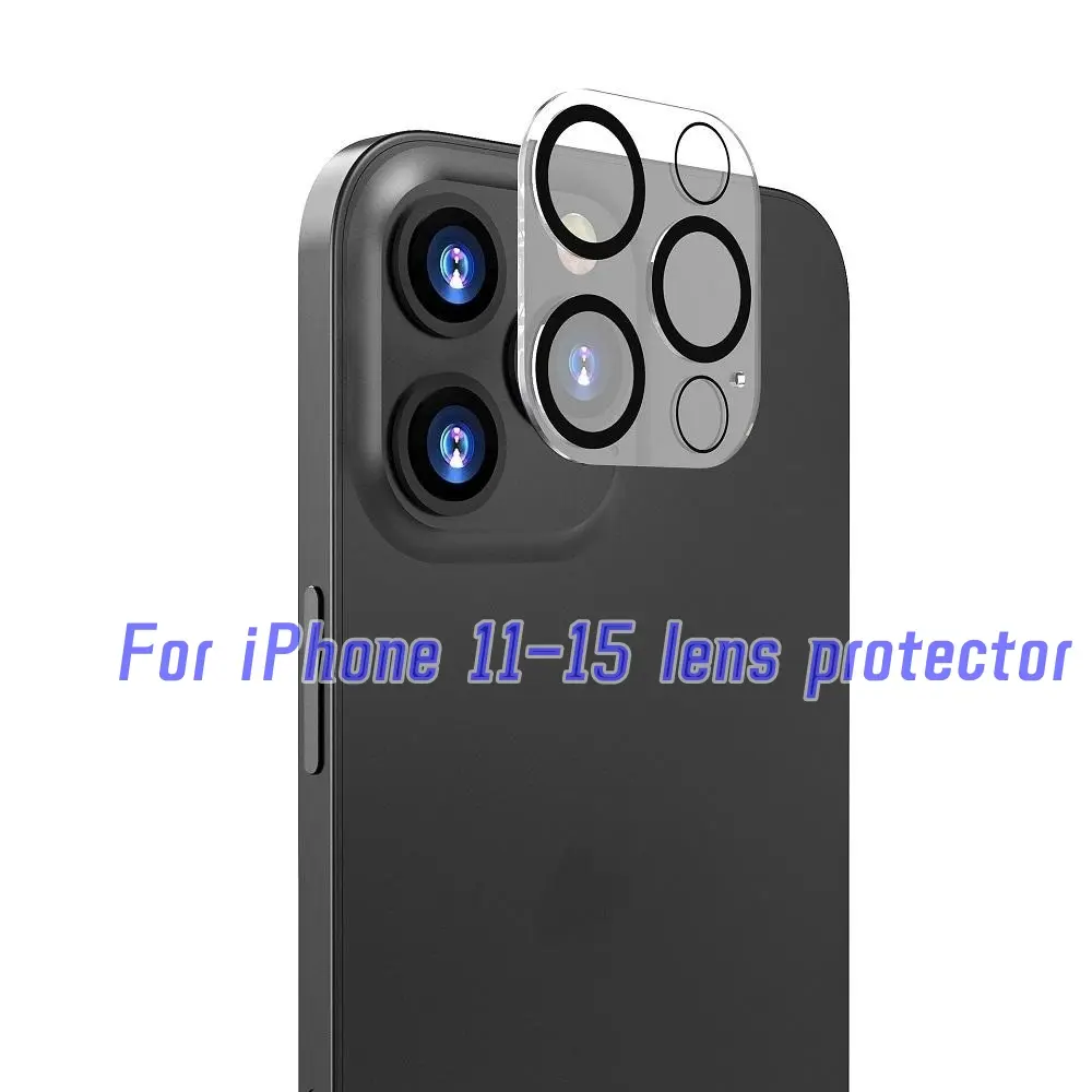 Luxury Camera Lens Glass Protector for iPhone 11 12 13 14 15 Pro Max Plus Mini Lens Film Protection Cap
