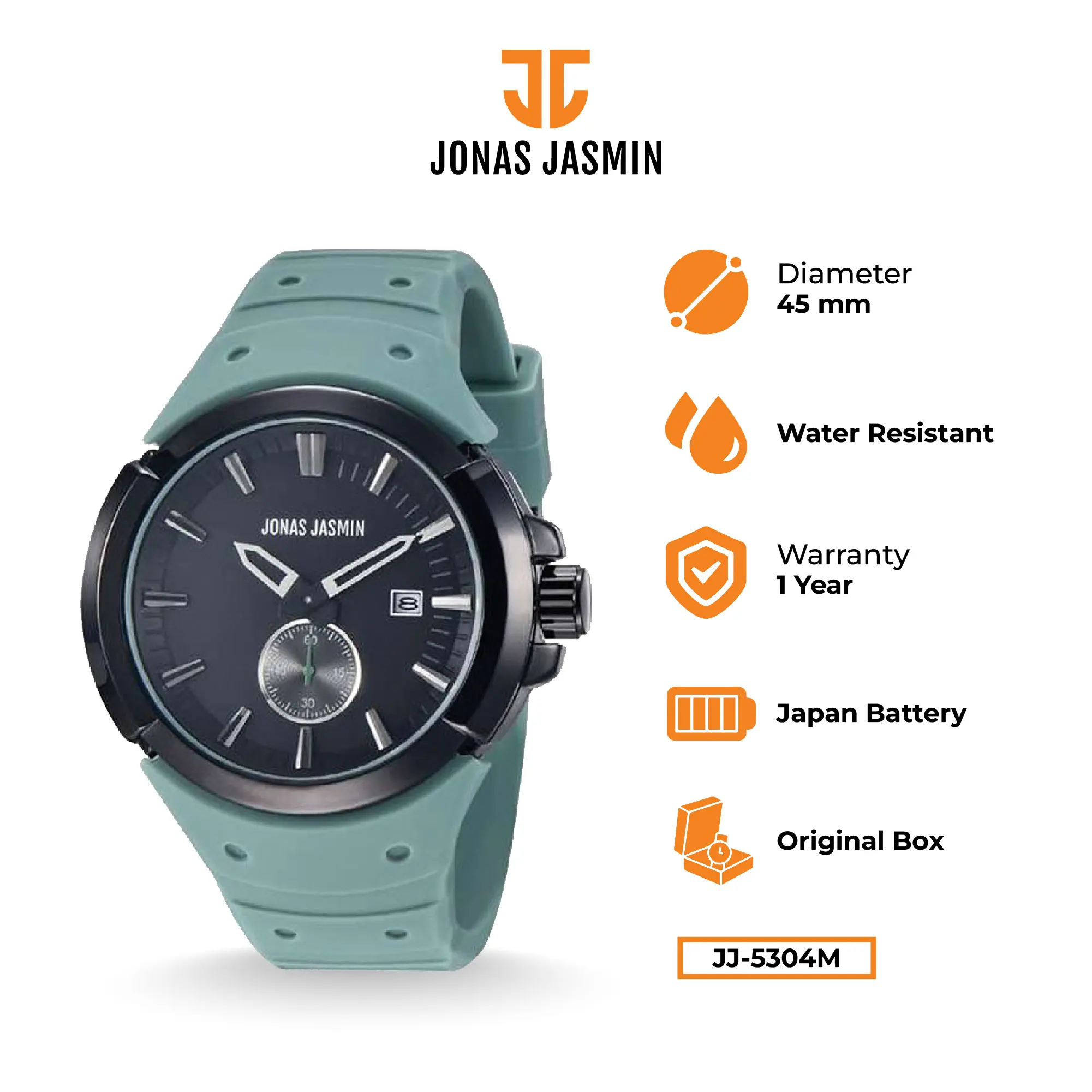 Jonas Jasmin - Jam Tangan Pria Analog JJ-5304M Watch Include Box Fullset