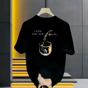 Kaos Hitam Keren 'FOREVER STANDING TOGETHER' Desain Depan Karakter Kartun & Kawat Berduri Kuning Backprint Teks Serupa Bahan Katun Nyaman Unisex Lengan Pendek Gaya Streetwear