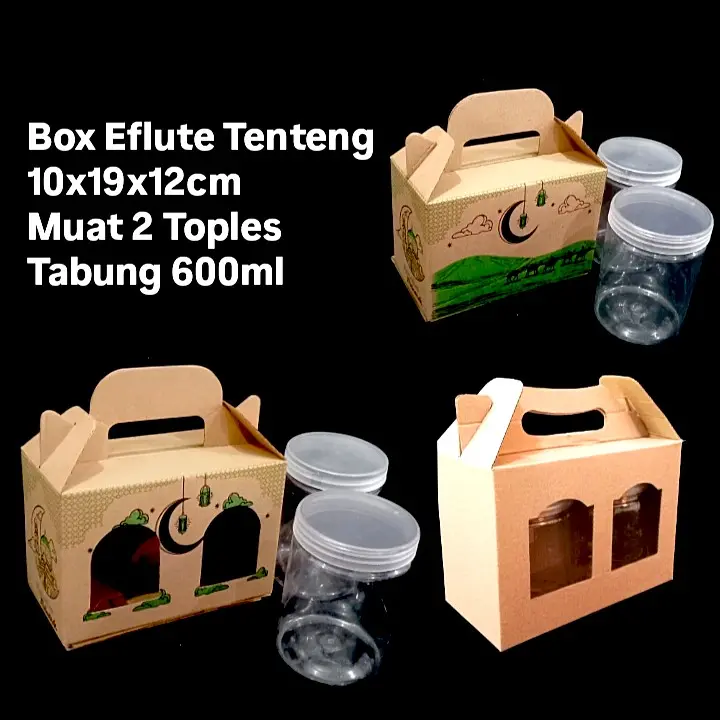 Box Eflute Tenteng 10x19x12cm Muat 2 Toples Tabung 600ml