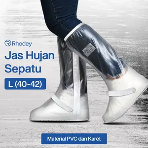 Rhodey Jas Hujan Sepatu Anti Air Shoes Cover PVC Zipper with Reflector - H-212