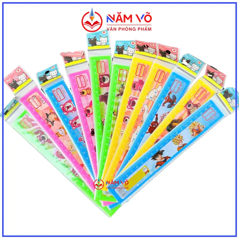 SỈ _ [20CM] LON 100 Cây Thước Nhựa / Thước Kẻ Nhựa / Thước Kẻ Học Sinh Nhiều Hình Dễ Thương Aihao Dài 20CM (Màu Ngẫu Nhiên) 0