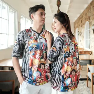 Fynex Sport - Nakama Color Kerah V Neck X Letter F Jersey VIntage Boxy DIgital Print Unisex Anti UV + Anti Bakteri Pria dan Wanita Baju Olahraga