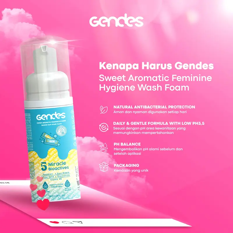 GENDES Sweet Aromatic Care Wash Foam Bubble Gum 5 Miracle Bioactives 55 ml 1