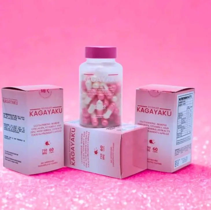 rosmar kagayaku glutathione Rosmar Kagayaku Caps Bottle 1pc Glutathione Marine Collagen Vitamin C &  Zinc with Herbal Extracts 750 MG 60 Caps