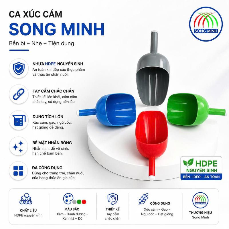 Ca/Vá/Gáo/Muôi nhựa cúc cám, thức ăn gia súc Song Minh