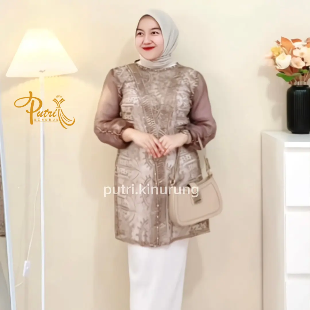 Outer Brokat Silang Full Payet Bordir Tunik Brukat Baju Hari Raya Kondangan Kekinian Wisuda Bridesmaids
