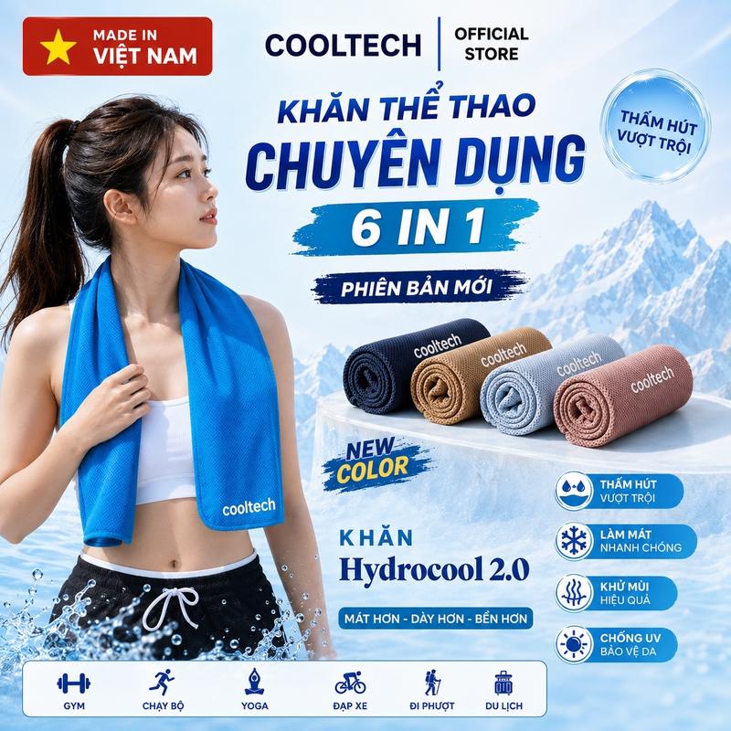 Khăn Thể Thao Hydrocool Cooltech Cao Cấp - Tập Thể Thao, Gym, Chạy Bộ,…