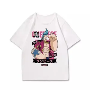 【GRATIS ONGKIR】Kaos Polos Pria  Franky dari One Piece-Katun  Sablon Korea ✔COD