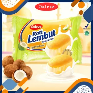 20g*20pcs Dalezz Roti Lembut Rasa Santan Enak & Lezat Soft Cup Bread Kemasan Praktis Tekstur Lembut Cocok untuk Camilan atau Sarapan