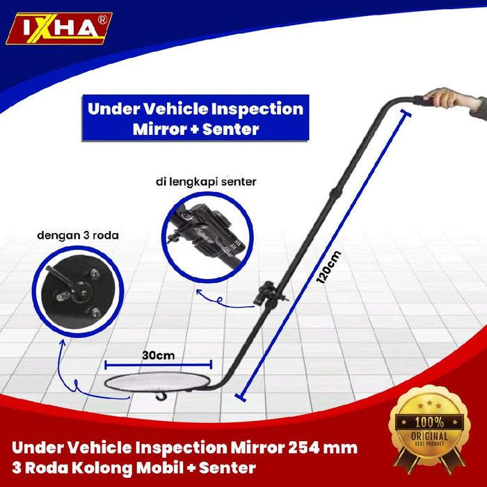 Gambar Under Vehicle Inspection Mirror 254 mm 3 Roda Kolong Mobil + Senter dari Barrier Gate ID Kota Bekasi Tokopedia