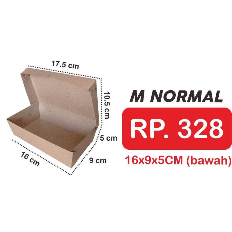LUNCH BOX PAPER / KOTAK MAKAN / DUS KRAFT COKLAT TAKEAWAY / DUS NASI / KOTAK NASI 7