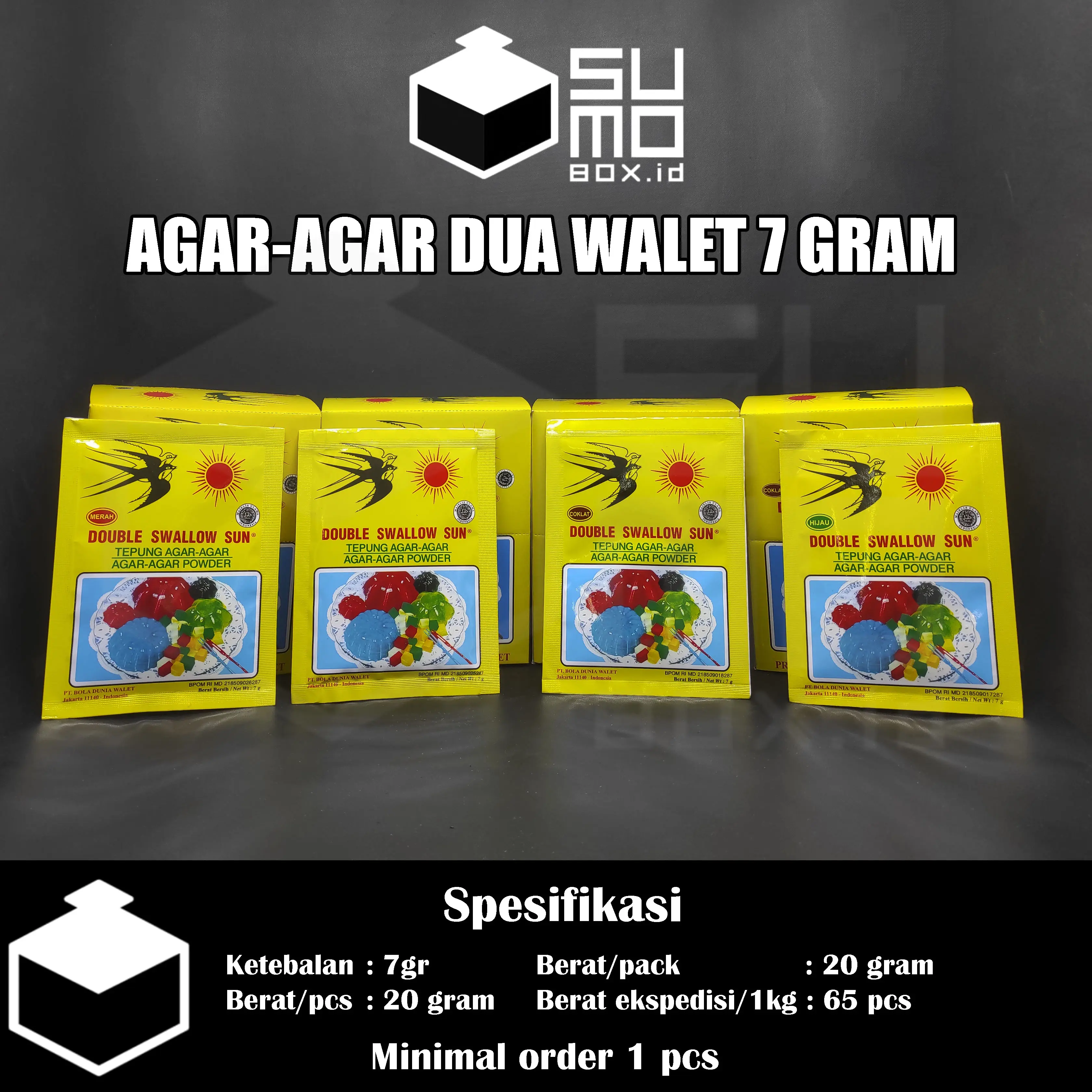 Agar agar double swallow sun sachet 7gram / Agar agar powder cap dua walet
